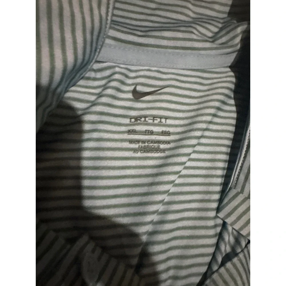 Nike Dri-FIT Striped Polo Shirt Mens XXL Blue Green Golf Top FZ5647-464